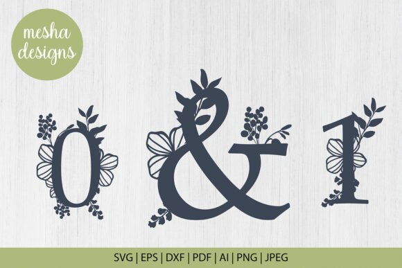 Botanical Floral Numbers SVG Bundle