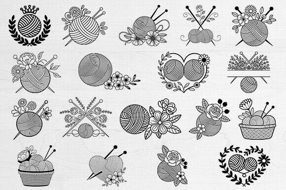 Crochet Svg Bundle, Floral Knitting Svg