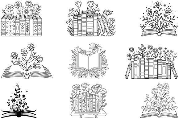 Floral Book Svg, Book Lover Bundle