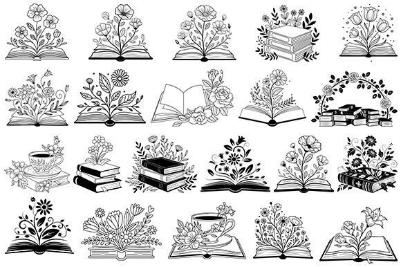 Floral Book Svg, Book, Reading Bundle