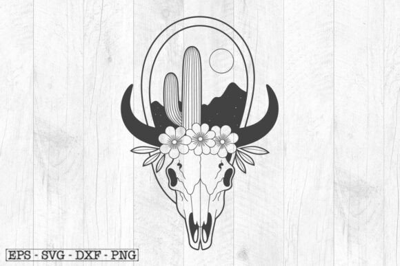 Floral Buffalo SVG File, Cactus Buffalo
