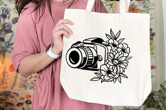 Floral Camera Svg, Camera Clipart