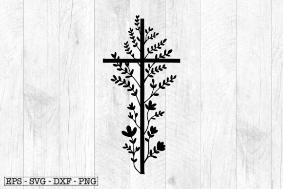 Floral Cross SVG for Embroidery Projects