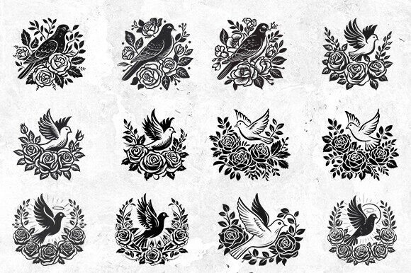 Floral Dove Svg Bundle