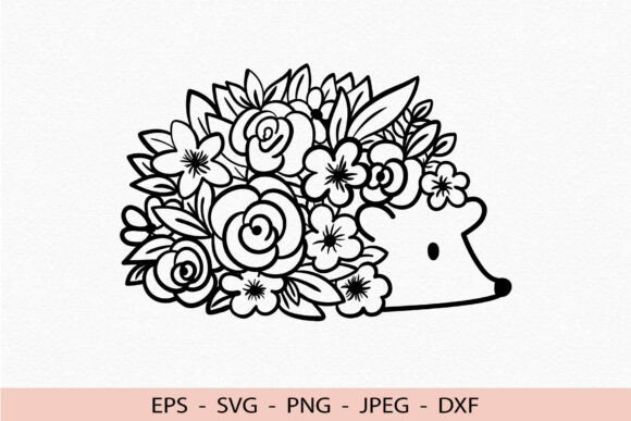 Floral Hedgehog Svg Cute Animal Cricut