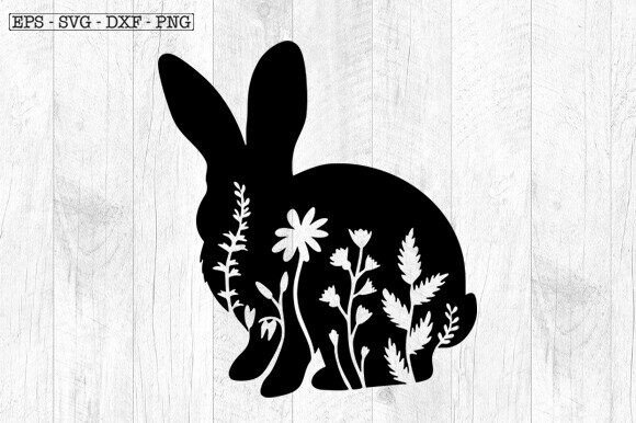 Floral Rabbit SVG: A Cute Embroidery Design