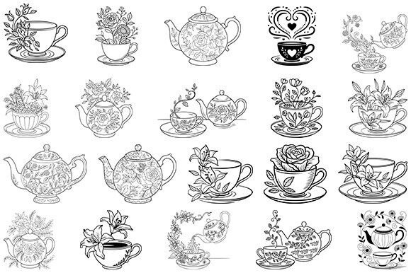 Floral Teacup Svg, Floral Teapot Bundle