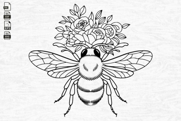 Flower Bee Svg, Floral Bee, Bee Kind