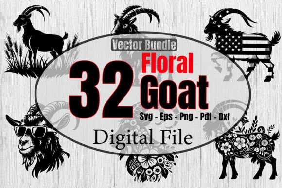 Goat Svg Bundle: Floral Goat Svg, Farm Svg