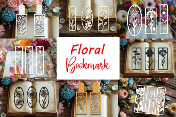 Laser Cut Floral Bookmarks SVG Bundle