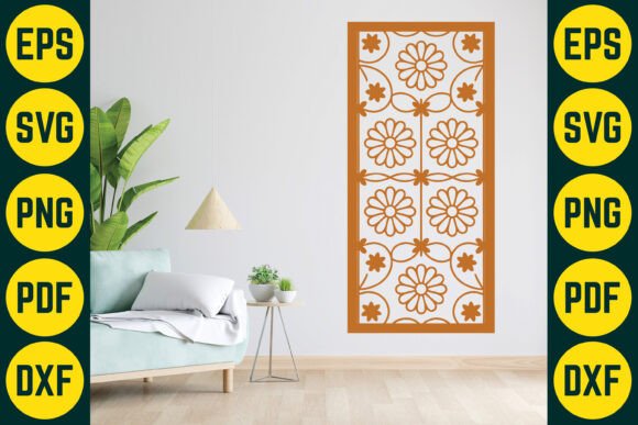 Laser Cut Floral Panel SVG Design 1