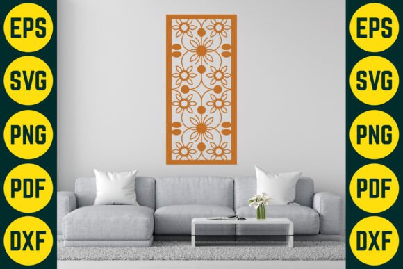 Laser Cut Floral Panel SVG Design 3