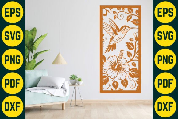 Laser Cut Floral Panel SVG Design 4