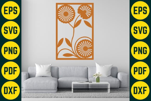 Laser Cut Floral Panel SVG Design 5