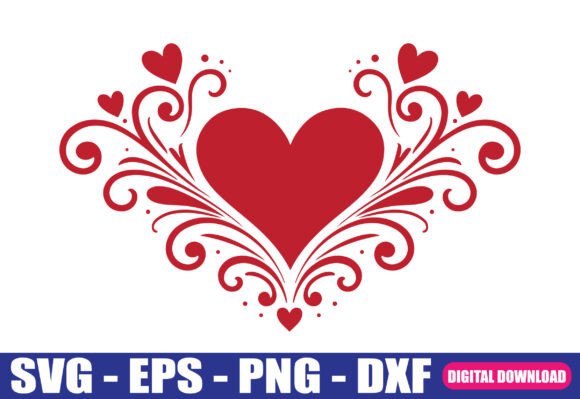 Ornamental Floral Heart SVG Cut File